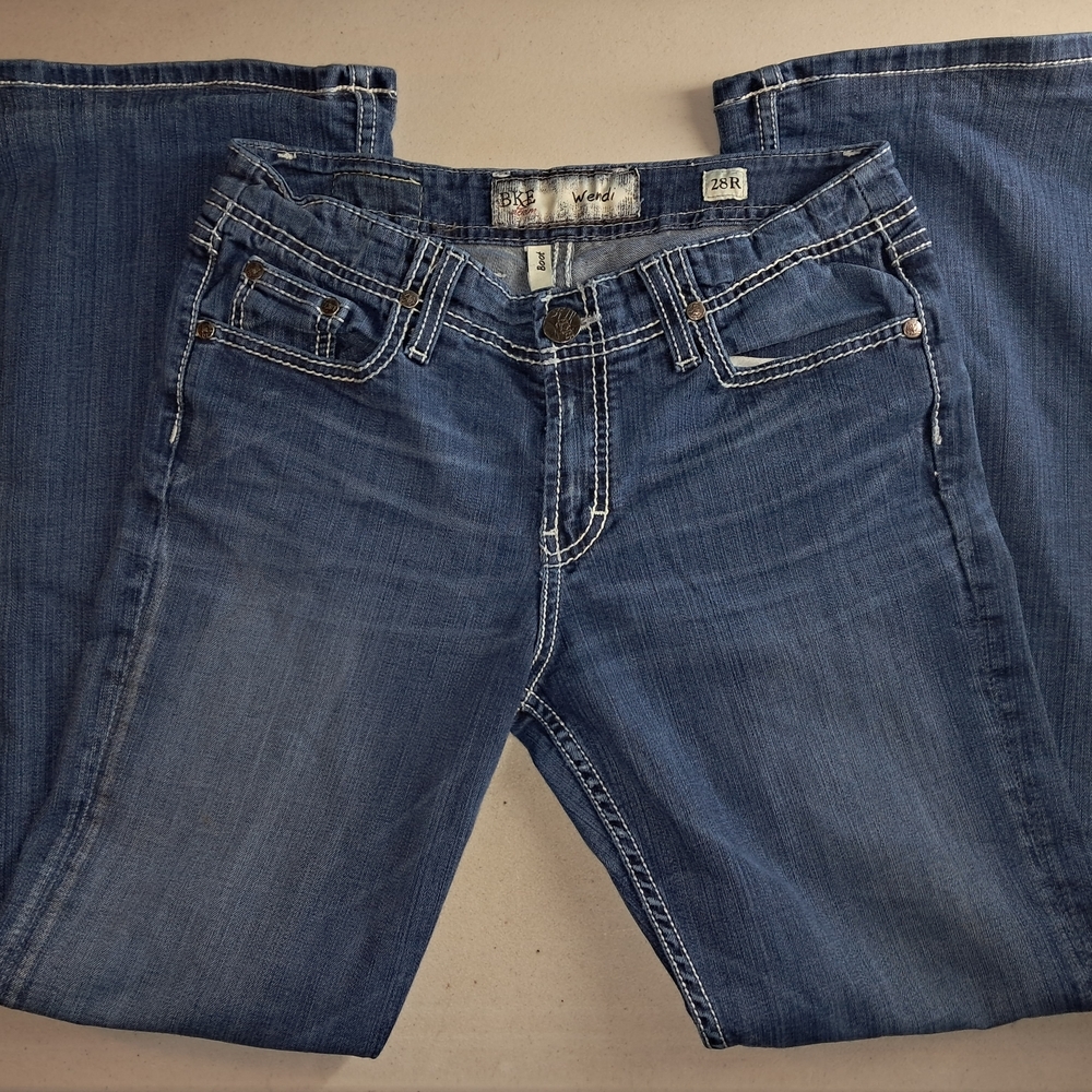 BKE Denim Wendi Boot Dark Blue Jeans Size 28R